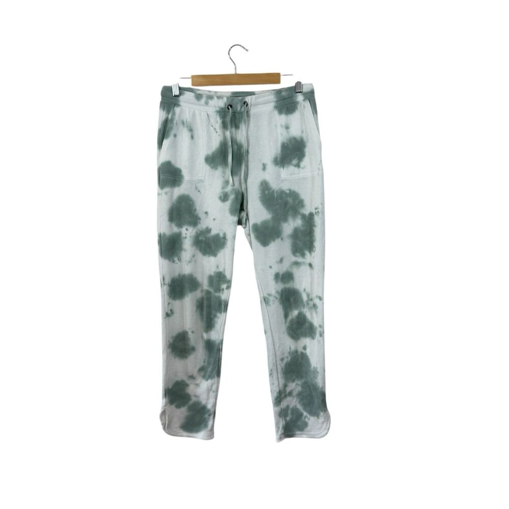 Jane & Delancey Medium Tie Dye Jogger Pants Thermal Waffle Knit Cotton Womens
